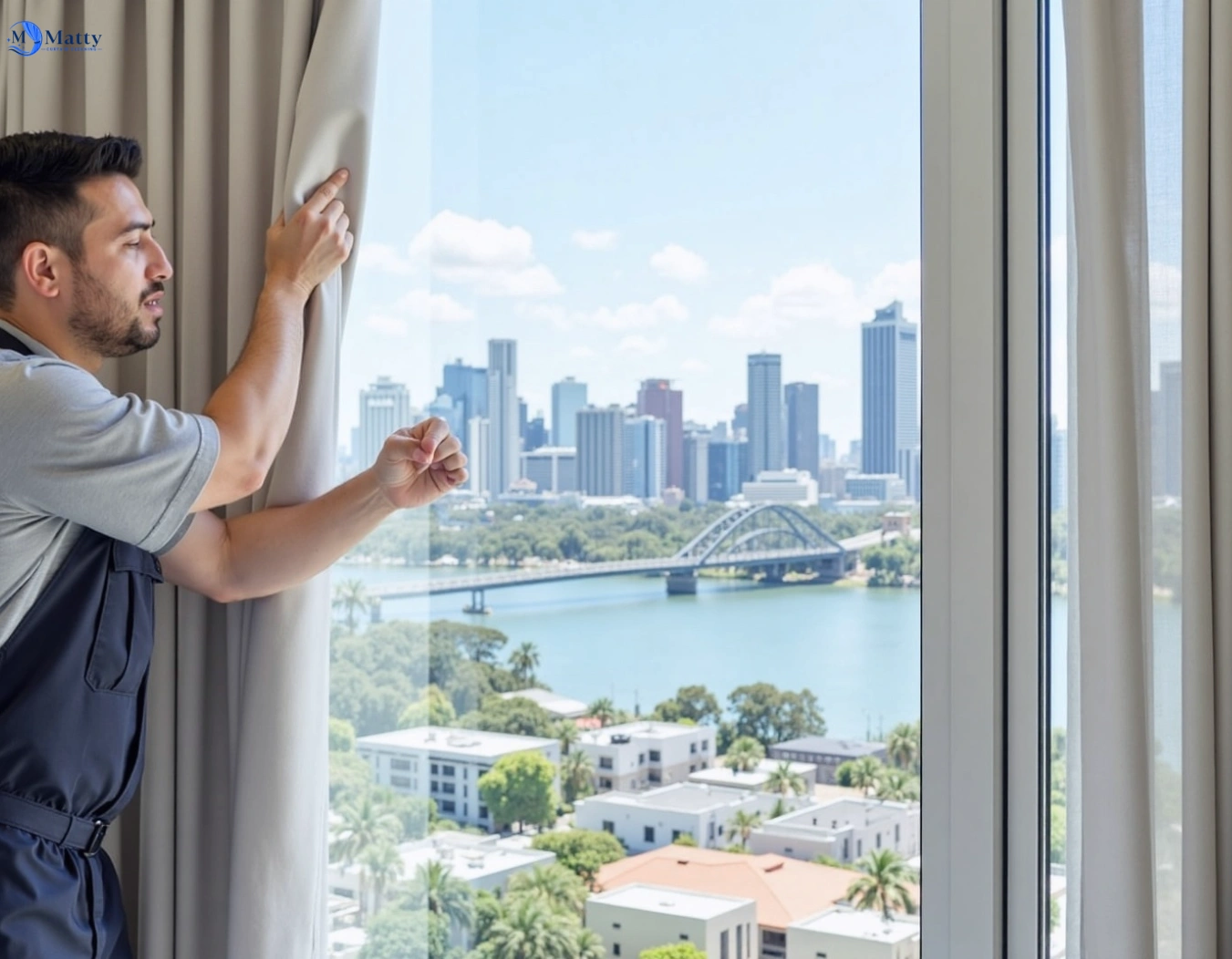 Professional curtain steam cleaning service blackstone QLD by Matty Curtain Cleaning